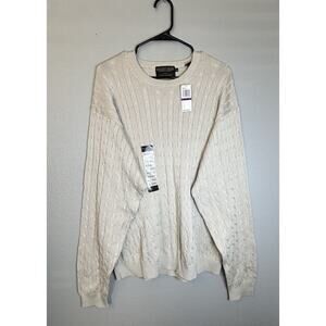 Donald J Trump Signature Collection Mens Sz XXL‎ Cable Knit Beige Mercerized